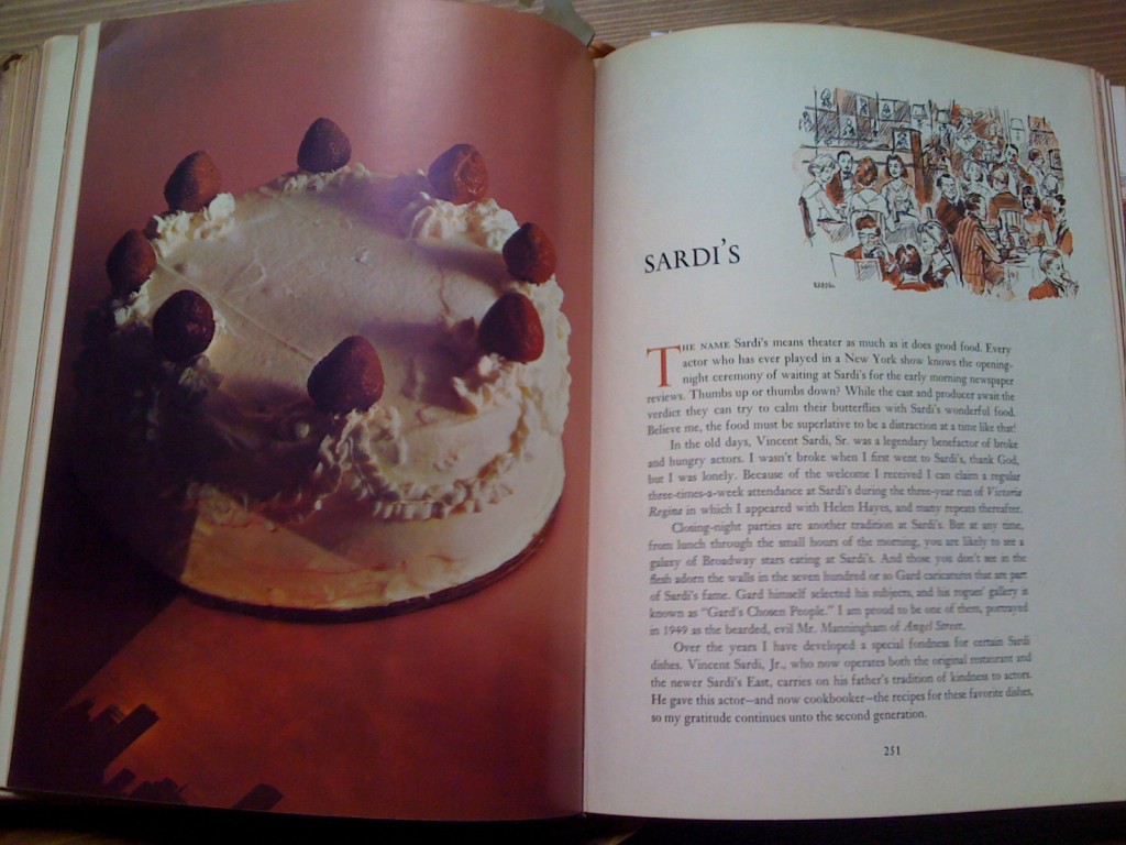 A Treasury Of Recipes - Vincent & Mary Price - Sardi's Intro Page