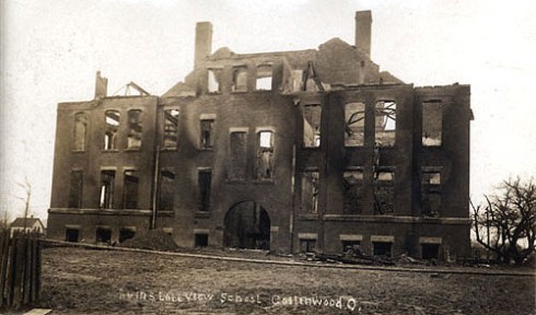 The remants of the burnt school in Collinwood